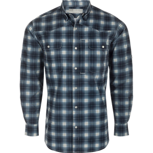 Drake Cinco Ranch Western Plaid Long Sleeve Shirt