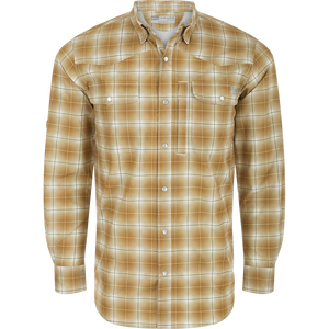 Drake Cinco Ranch Western Plaid Long Sleeve Shirt