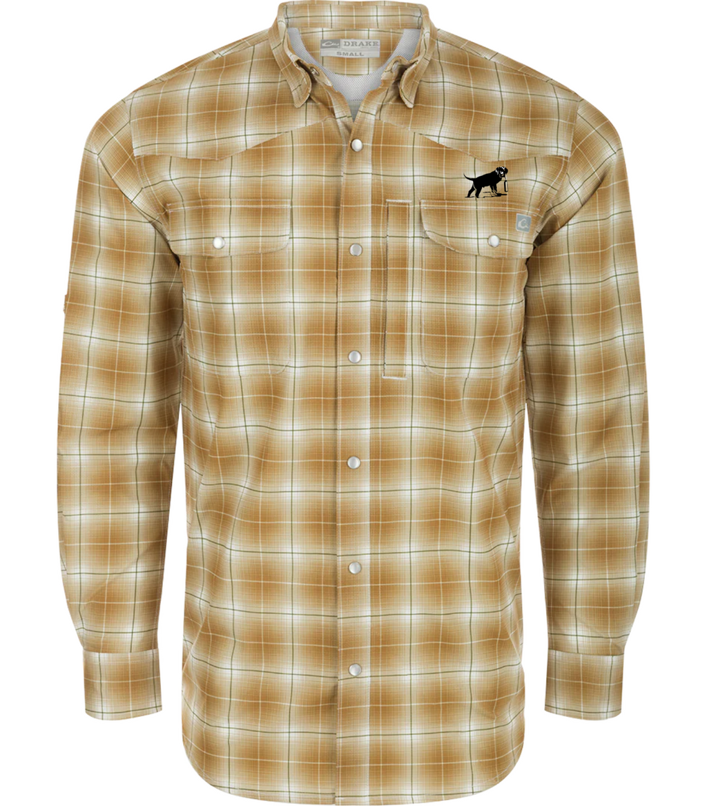 Drake Cinco Ranch Western Plaid Long Sleeve Shirt