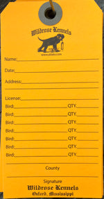 Wildrose Bird Hunting Toe Tags